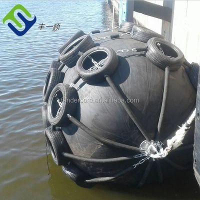 Diameter 0,3-4,5m Pneumatic Marine Fender In Chain And Tire Net atau Sling Type
